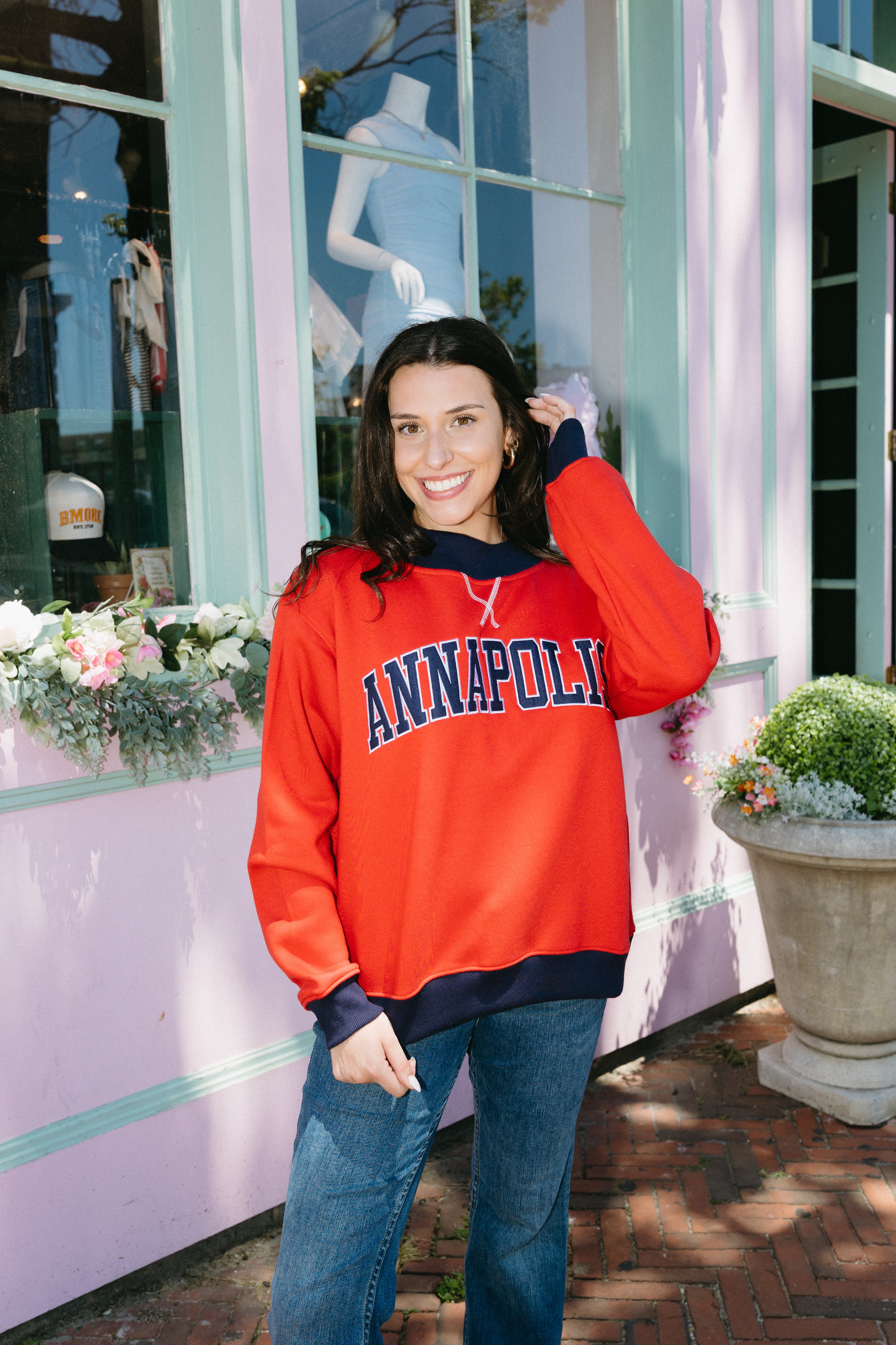 Annapolis Embroidered Mock Neck