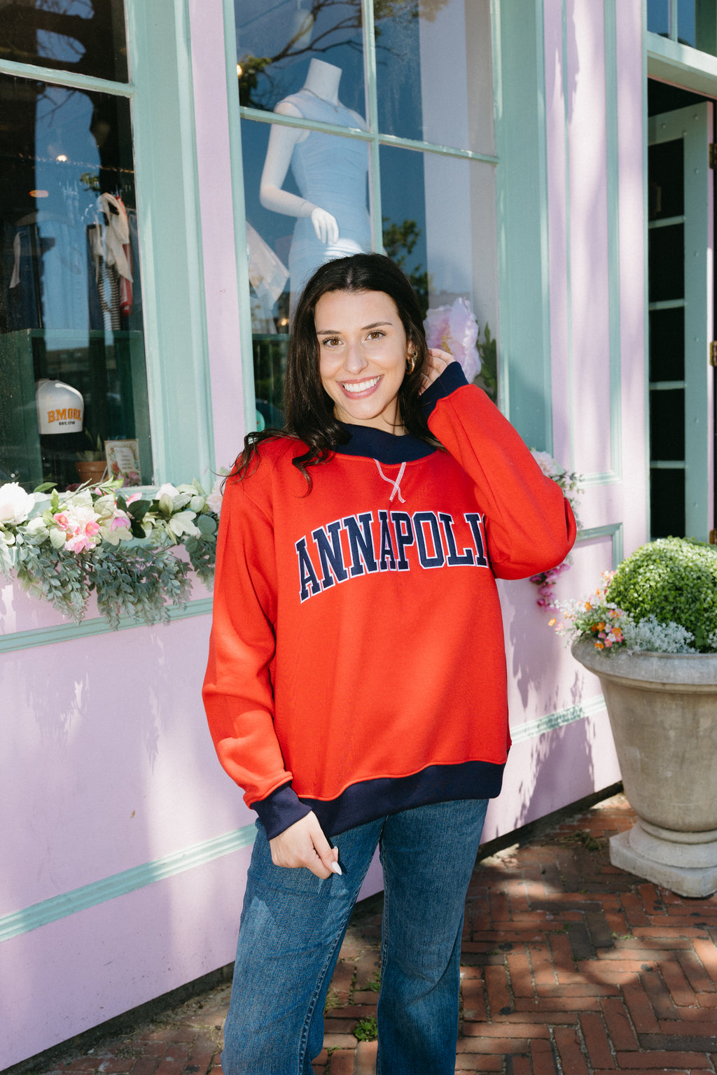 Annapolis Embroidered Mock Neck