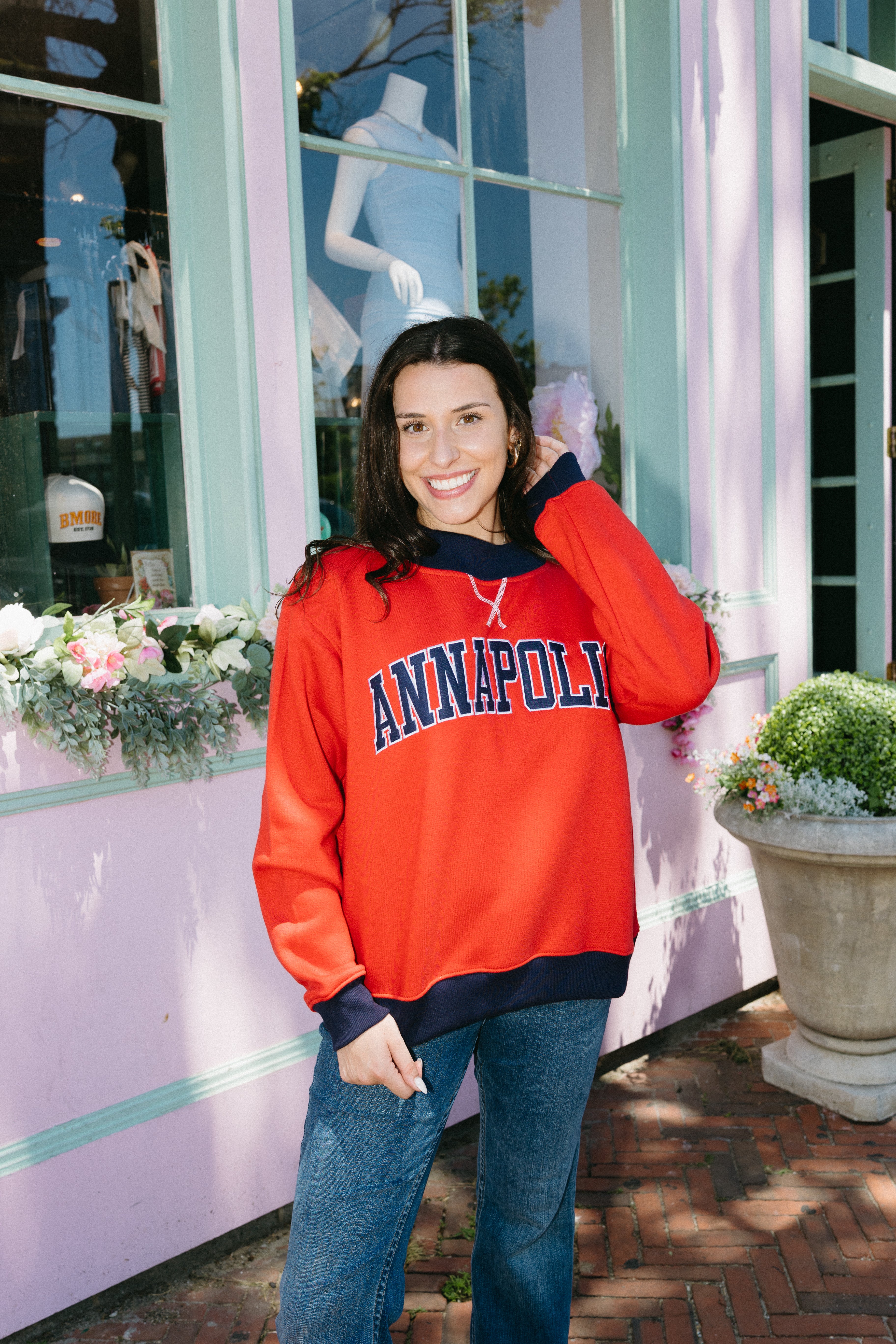 Annapolis Embroidered Mock Neck