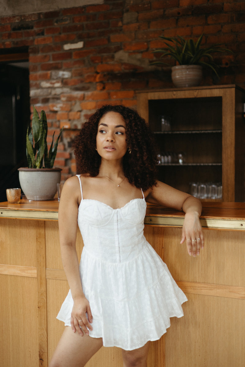 Needing Me Embroidered Bustier Dress