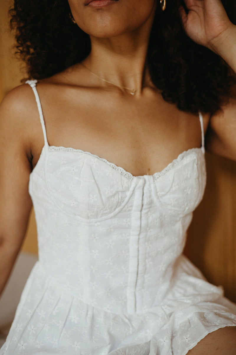 Needing Me Embroidered Bustier Dress