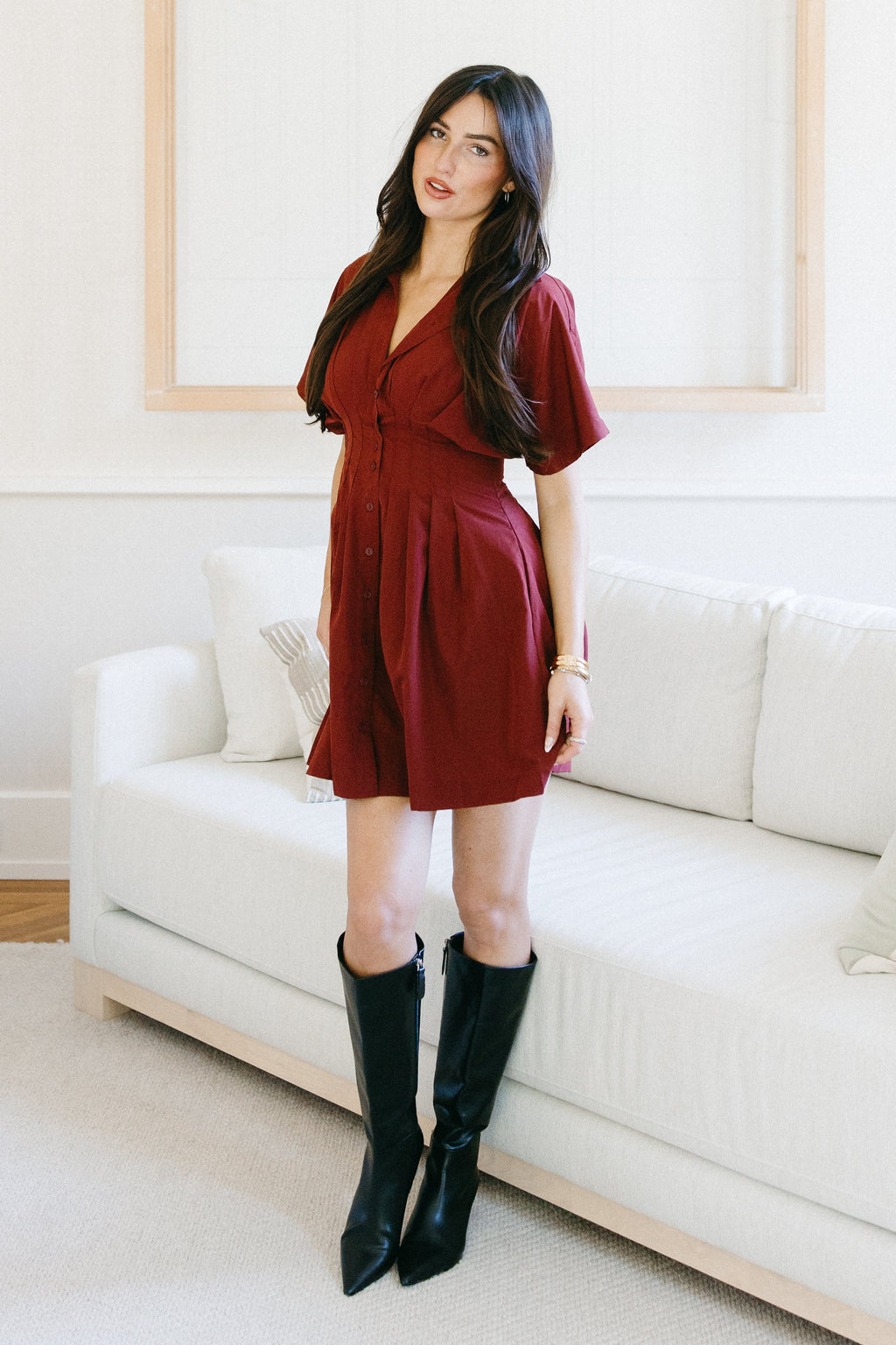 The Harper Pintuck Mini Dress