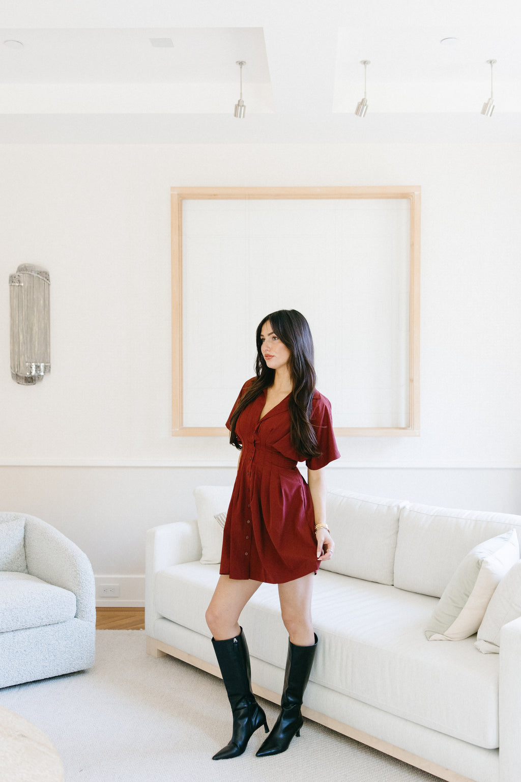 The Harper Pintuck Mini Dress