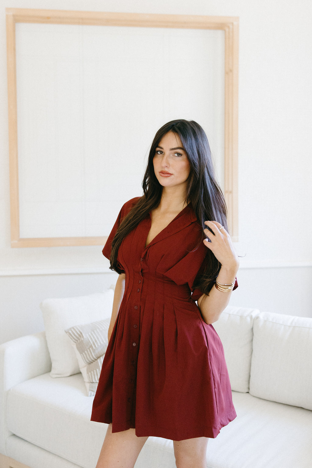 The Harper Pintuck Mini Dress