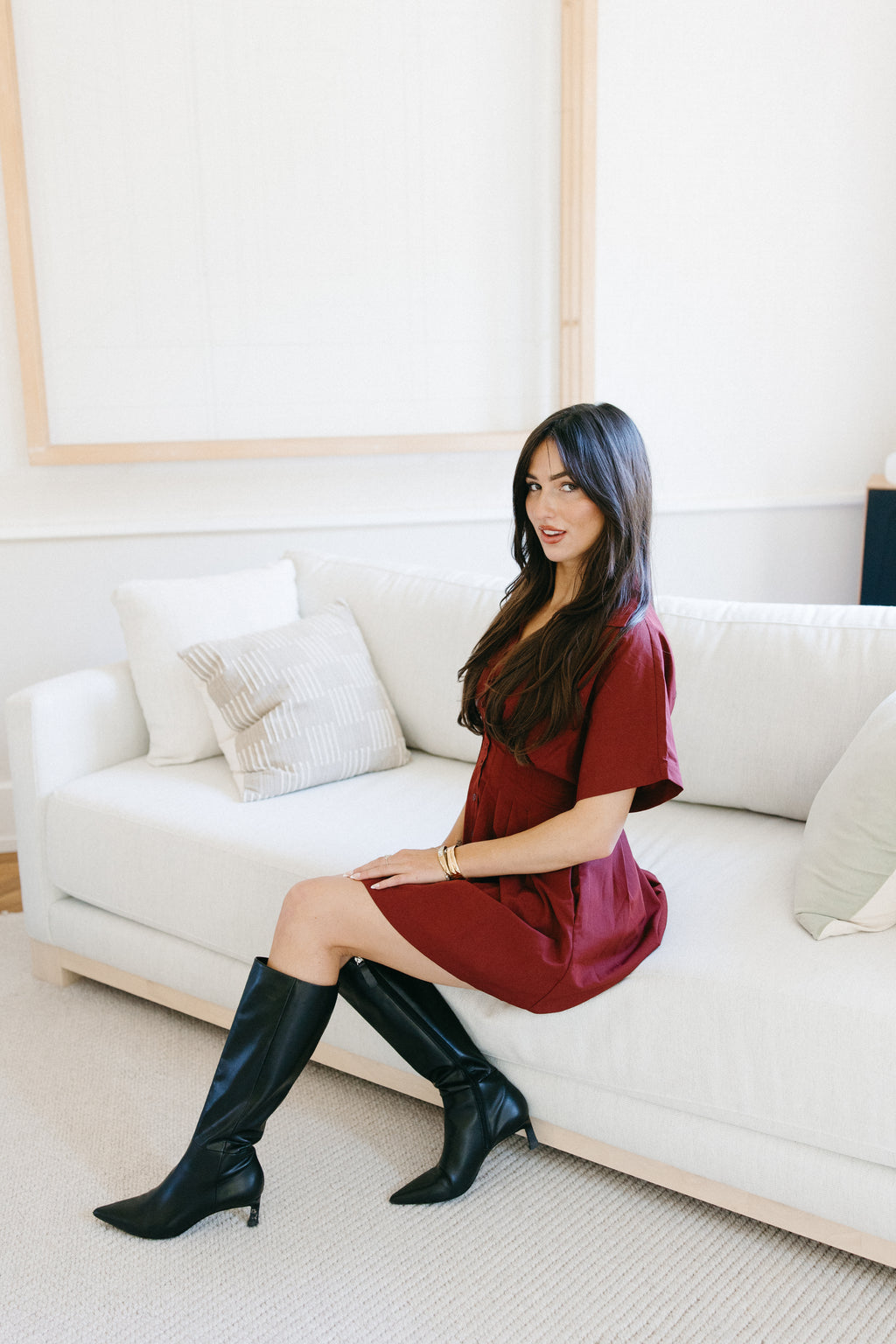 The Harper Pintuck Mini Dress