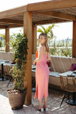 Heating Up Satin Colorblock Dress