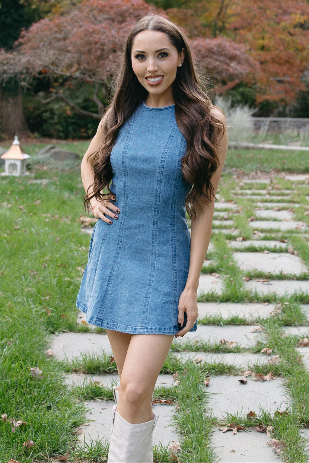 Soleil Sleeveless Denim Mini Dress