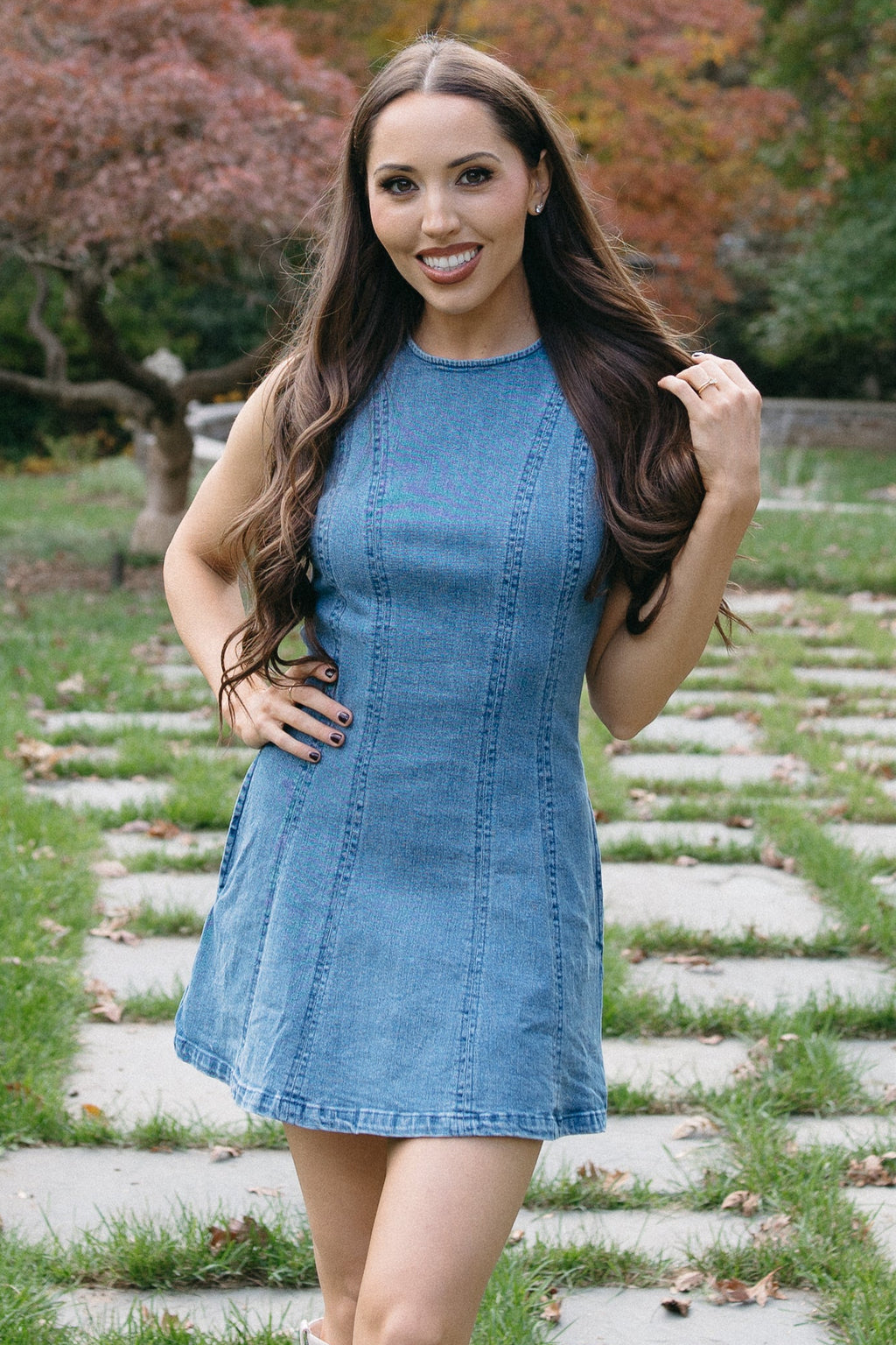 Soleil Sleeveless Denim Mini Dress