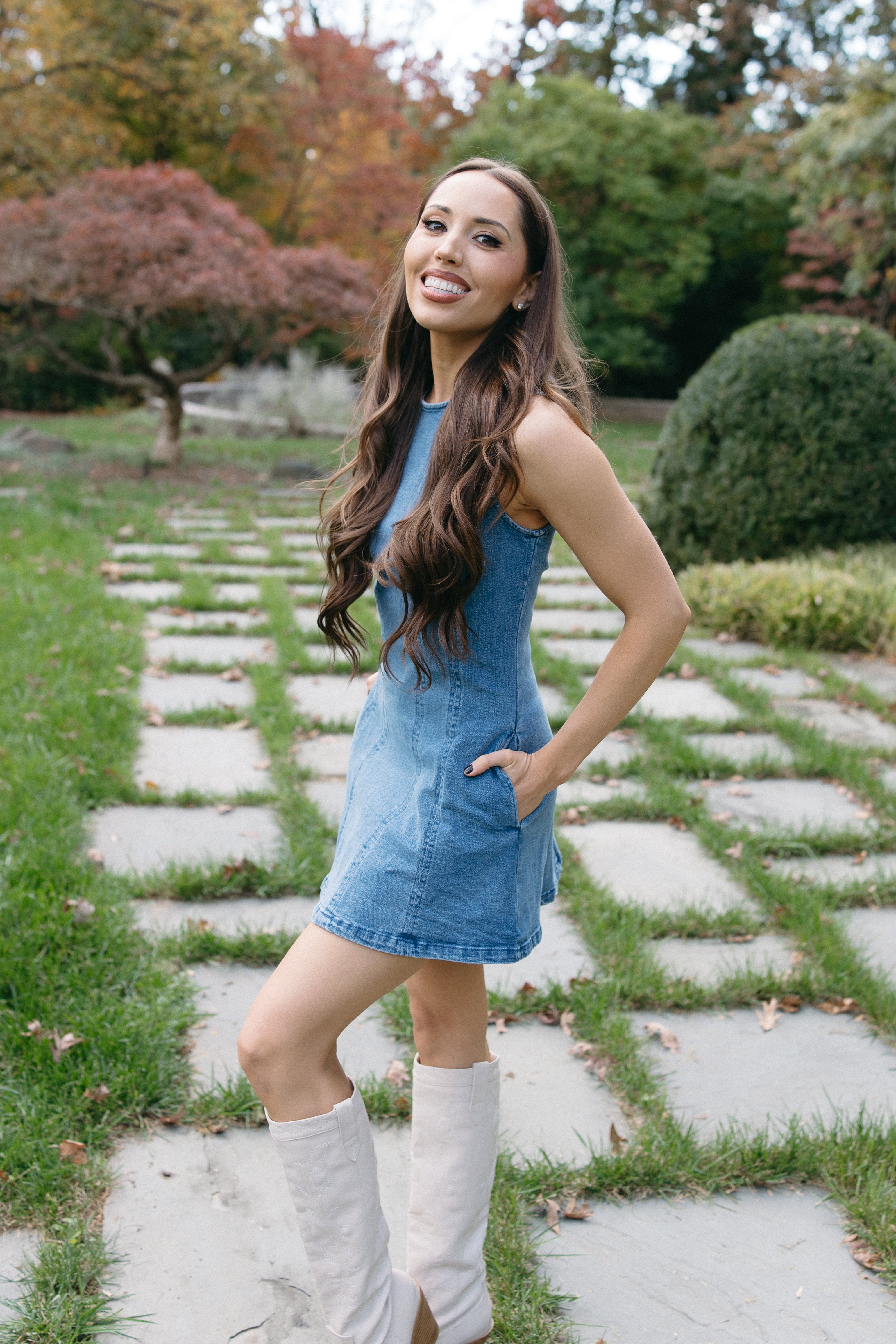 Soleil Sleeveless Denim Mini Dress