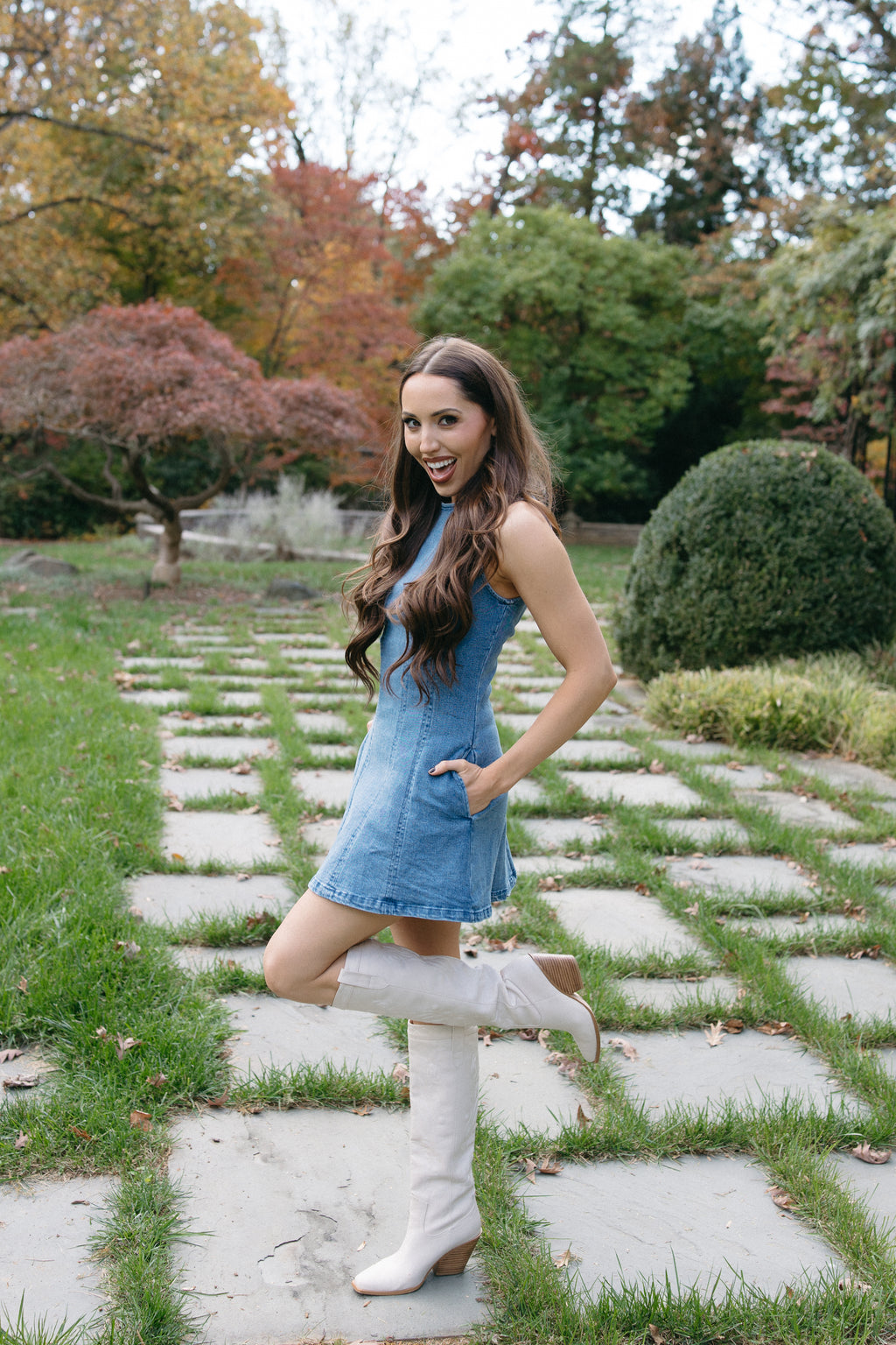 Soleil Sleeveless Denim Mini Dress