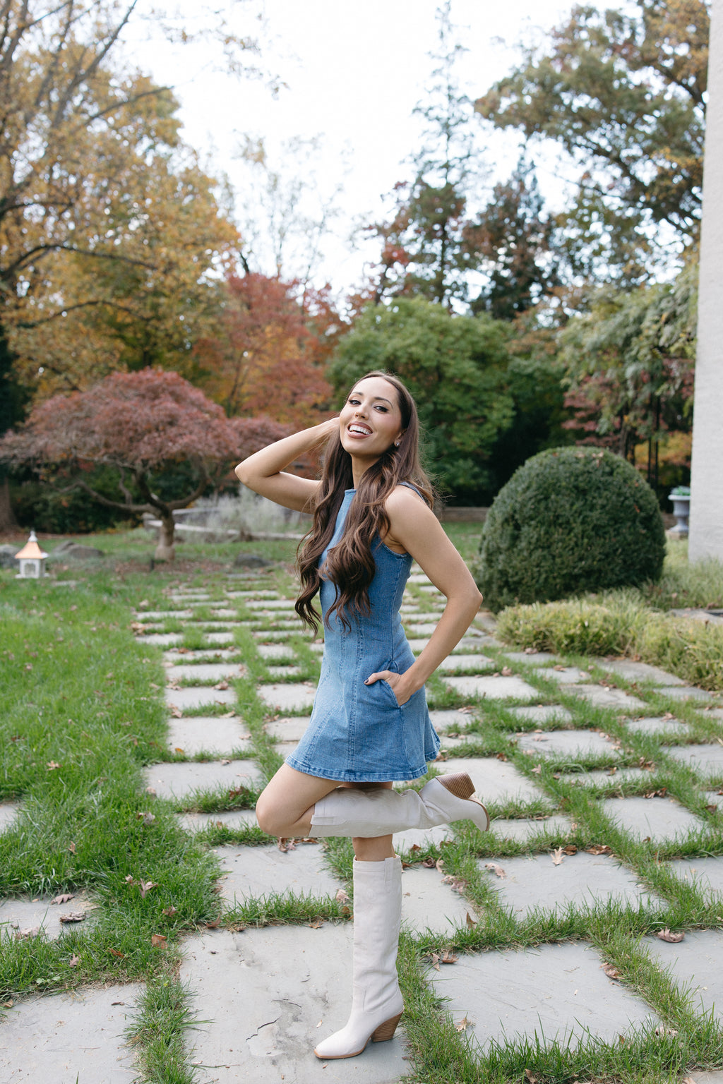 Soleil Sleeveless Denim Mini Dress