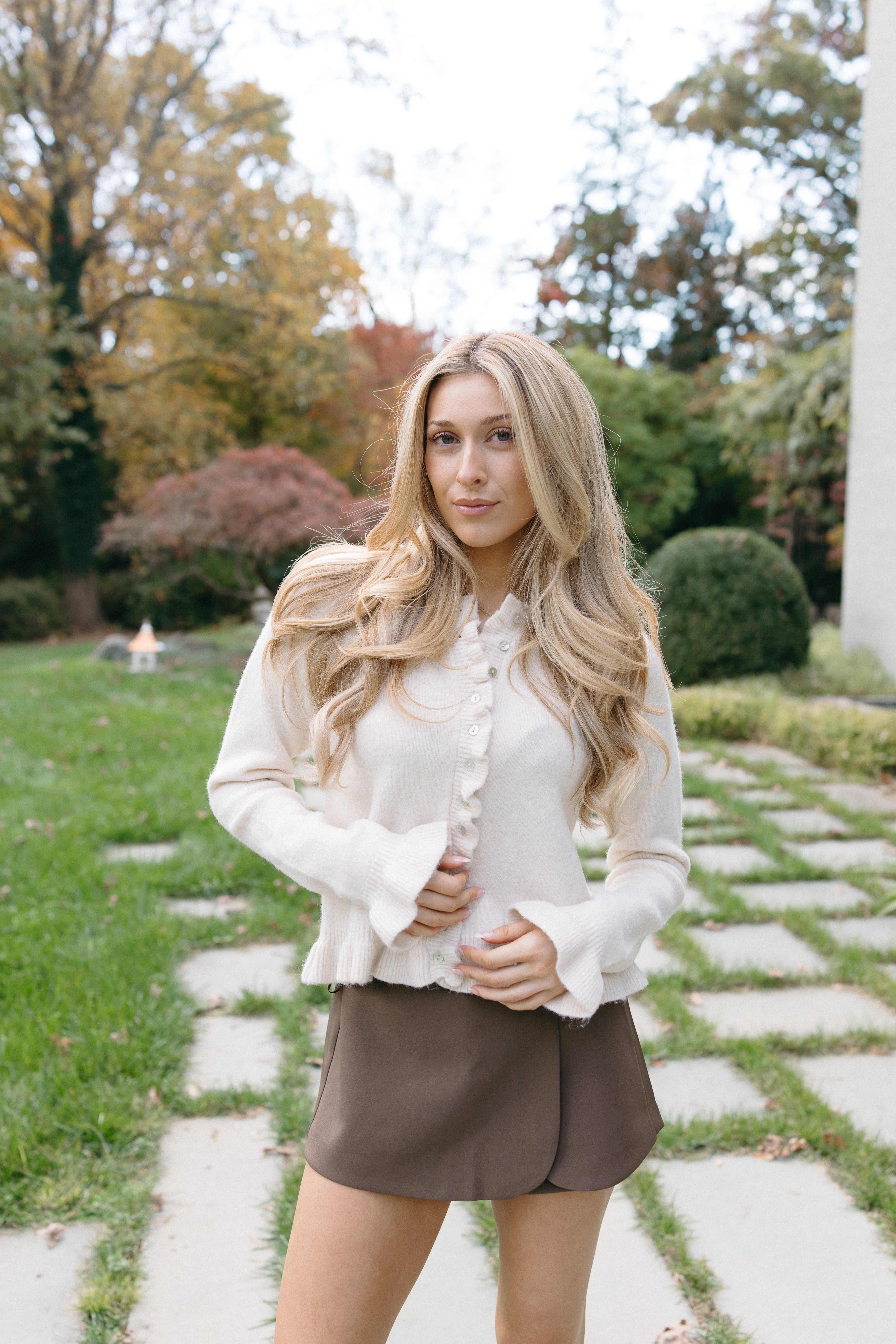 Ruffle Me Cozy Knit Cardigan