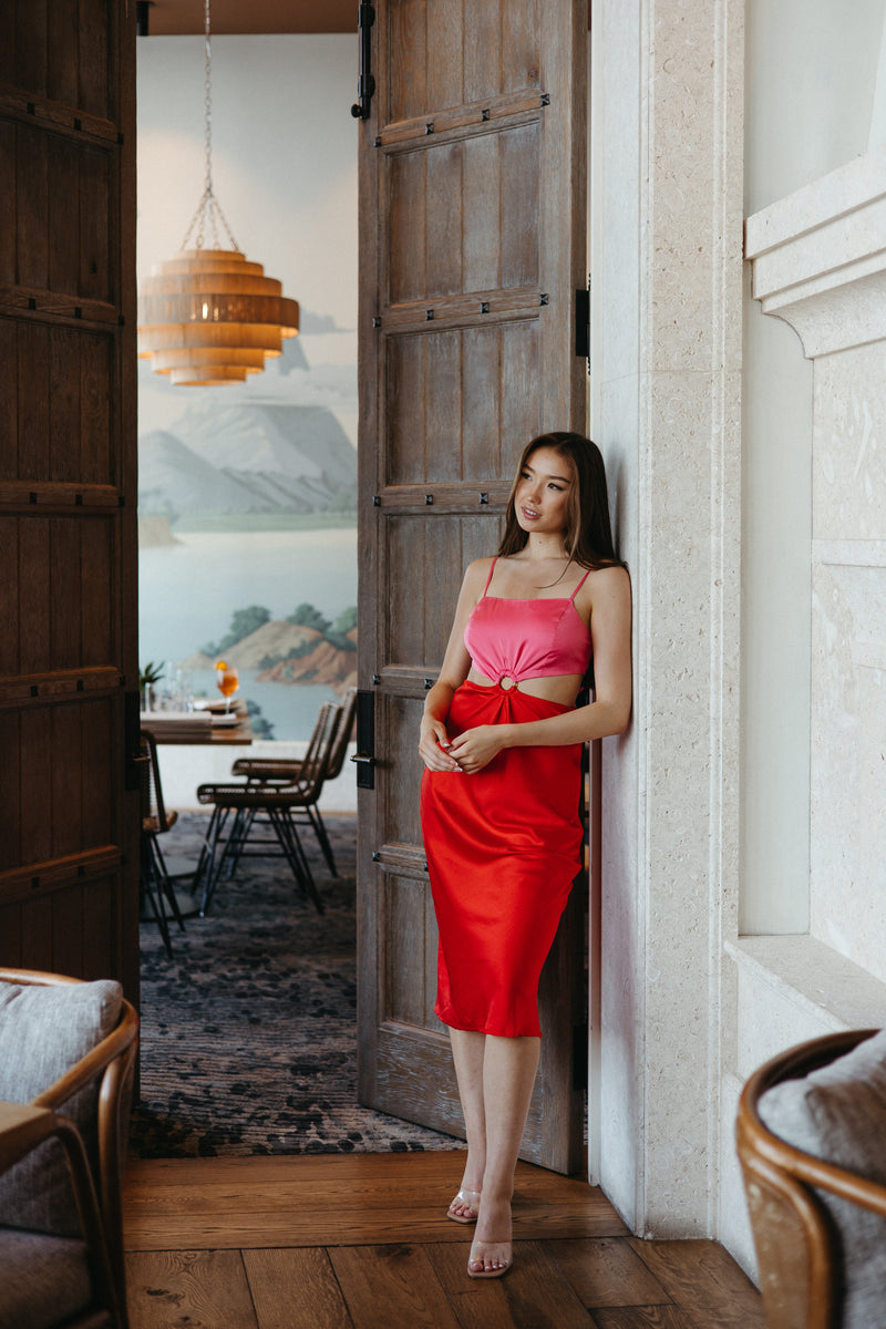 Eyes On Me Colorblock Cutout Dress