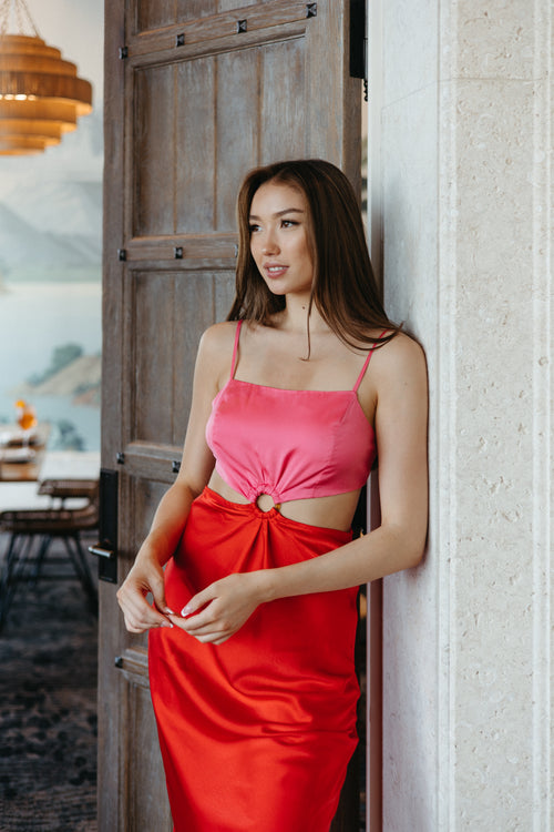 Eyes On Me Colorblock Cutout Dress