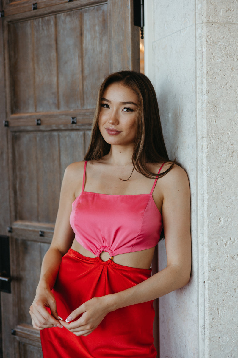 Eyes On Me Colorblock Cutout Dress