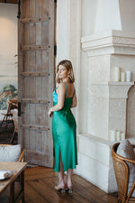 Heating Up Satin Colorblock Dress