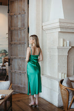Heating Up Satin Colorblock Dress