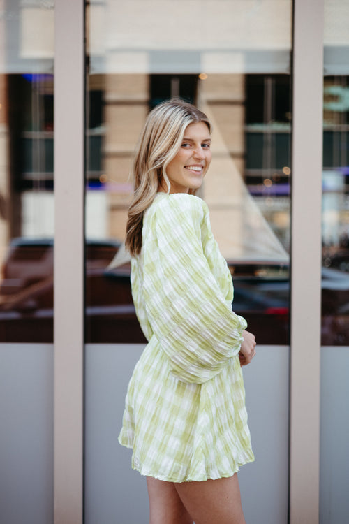 Life In Color Gingham Romper