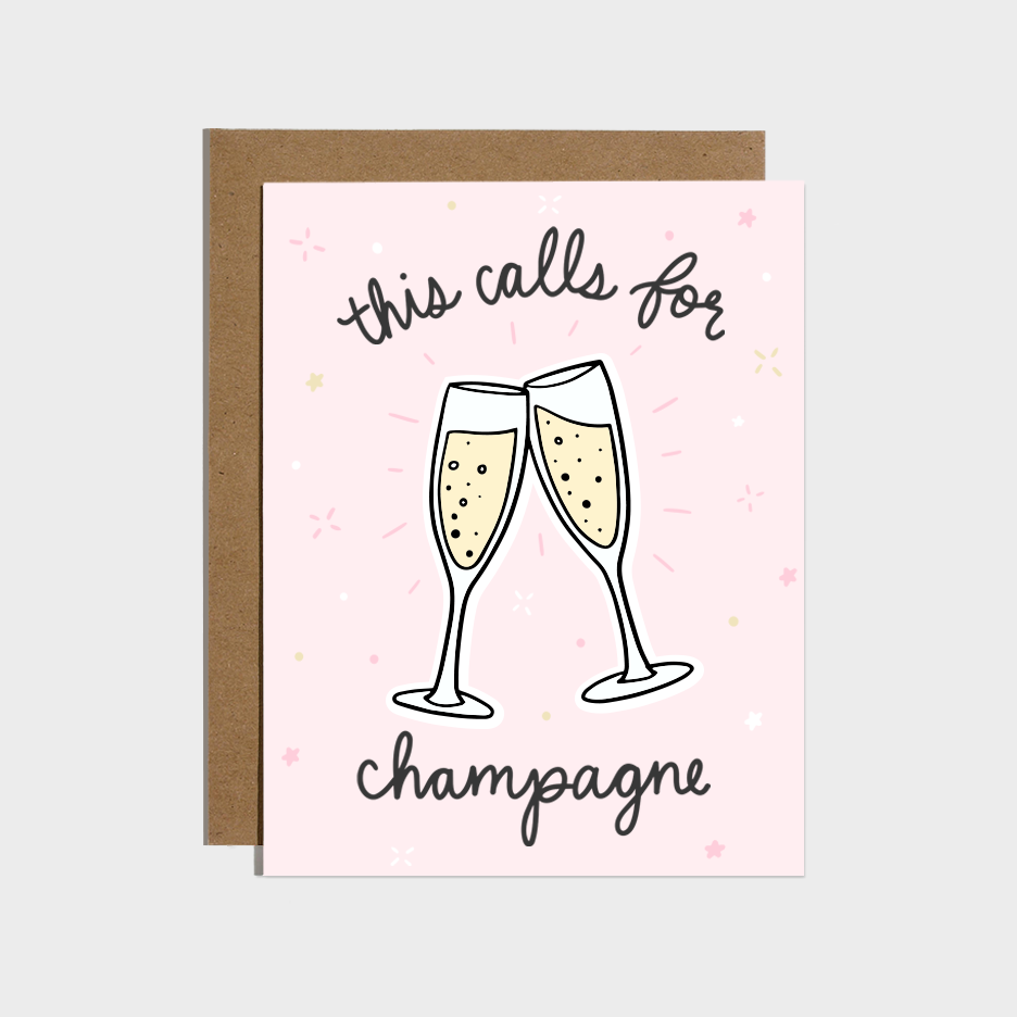 This Calls for Champagne Congrats Sticker Card