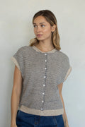 Piper Pin Stripe Cardigan Vest