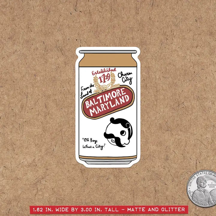 Baltimore Natty Boh Beer Can Sticker Maryland