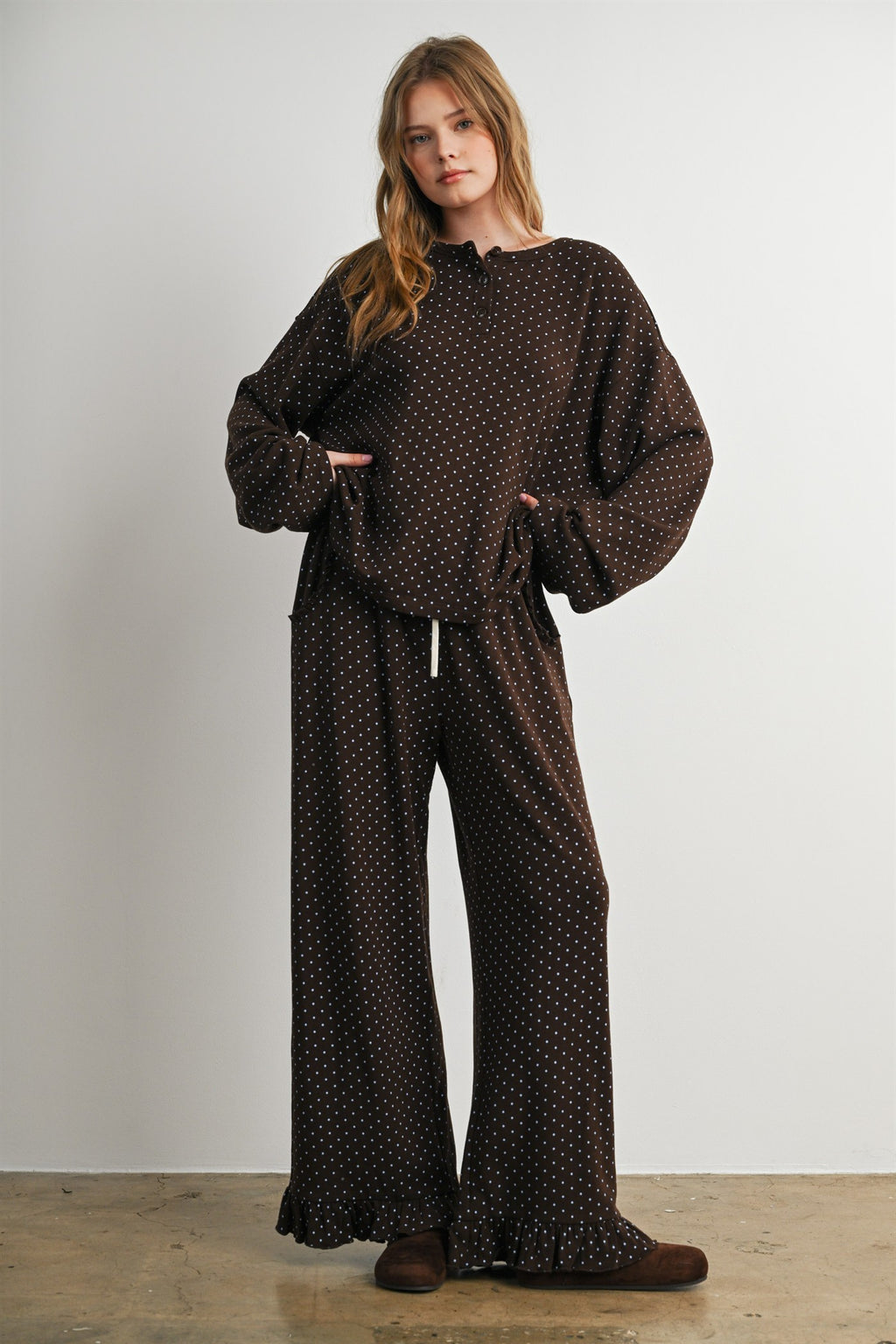 The Maplewood Polka Wide Leg Pant