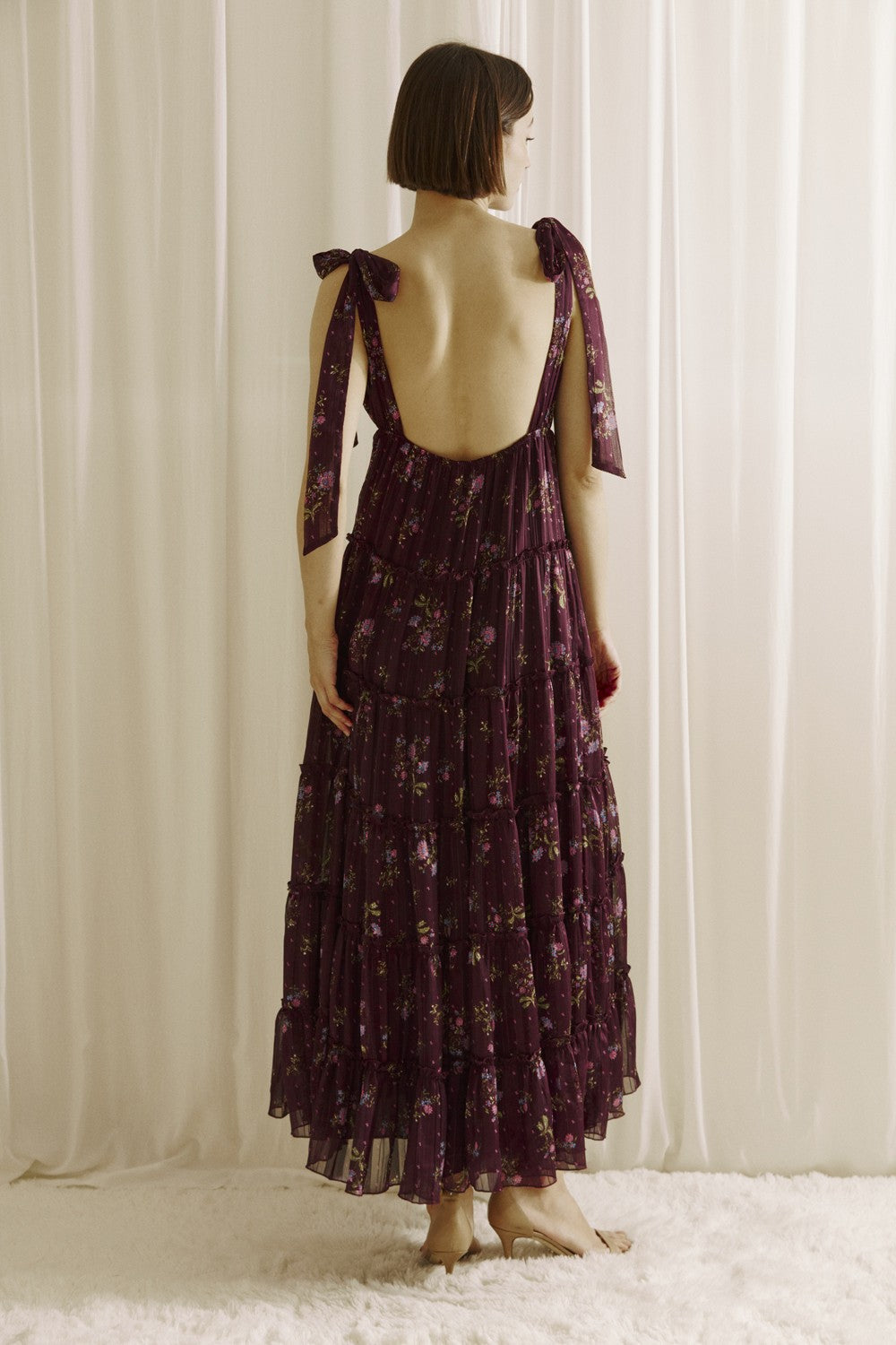 The Meadow Ruffle Midi Dress