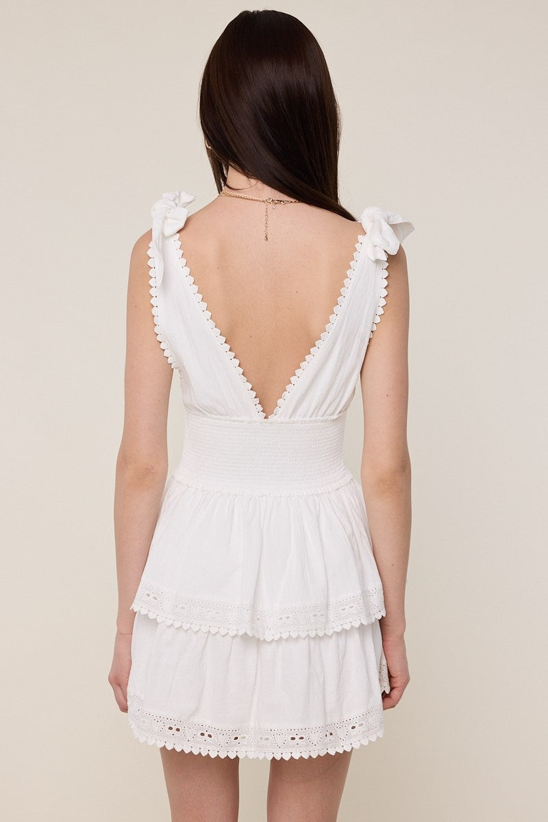 The Seabreeze Ribbon Lace Mini Dress