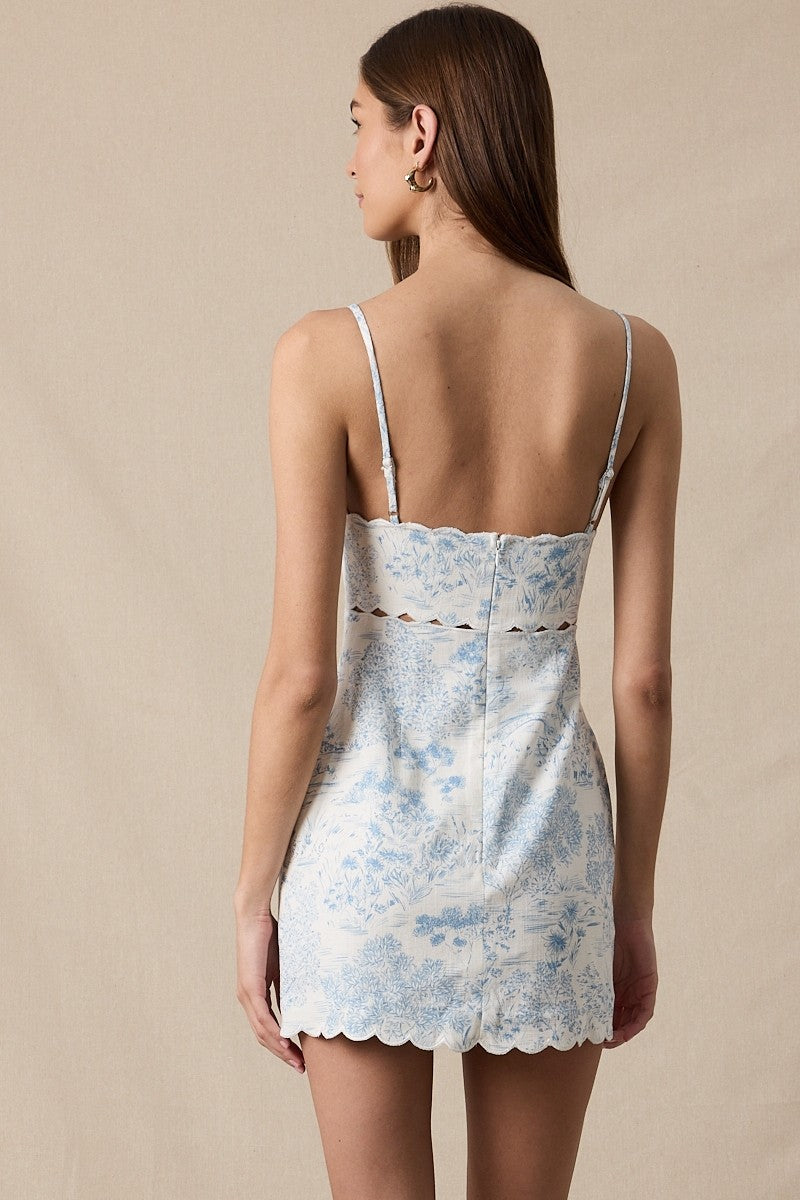 Lily Pond Scallop Mini Dress