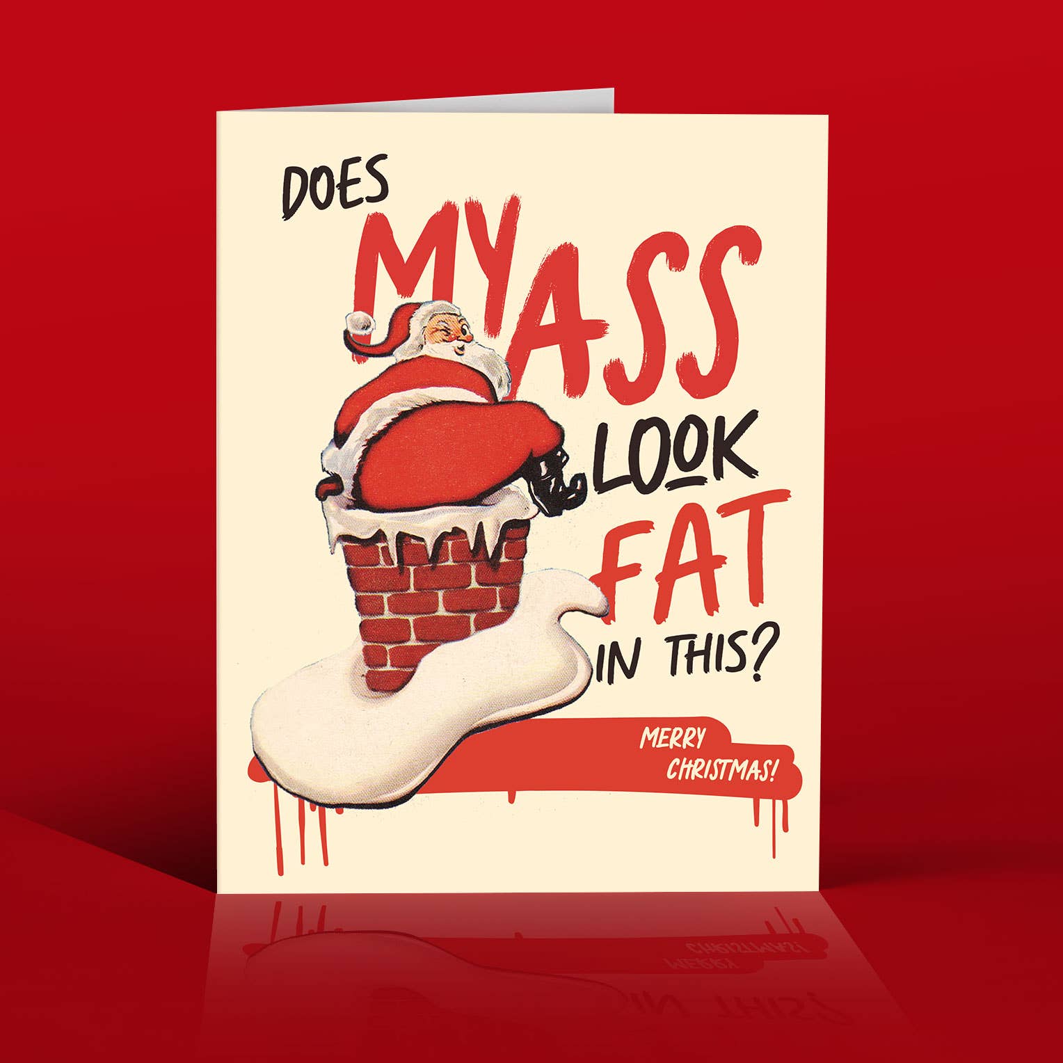 FAT ASS SANTA Christmas Card