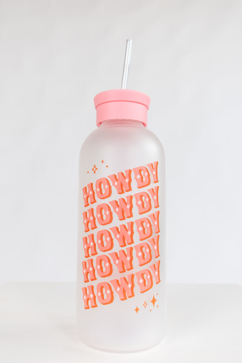 Howdy Partner Glass Water Bottle – Brightside Boutique
