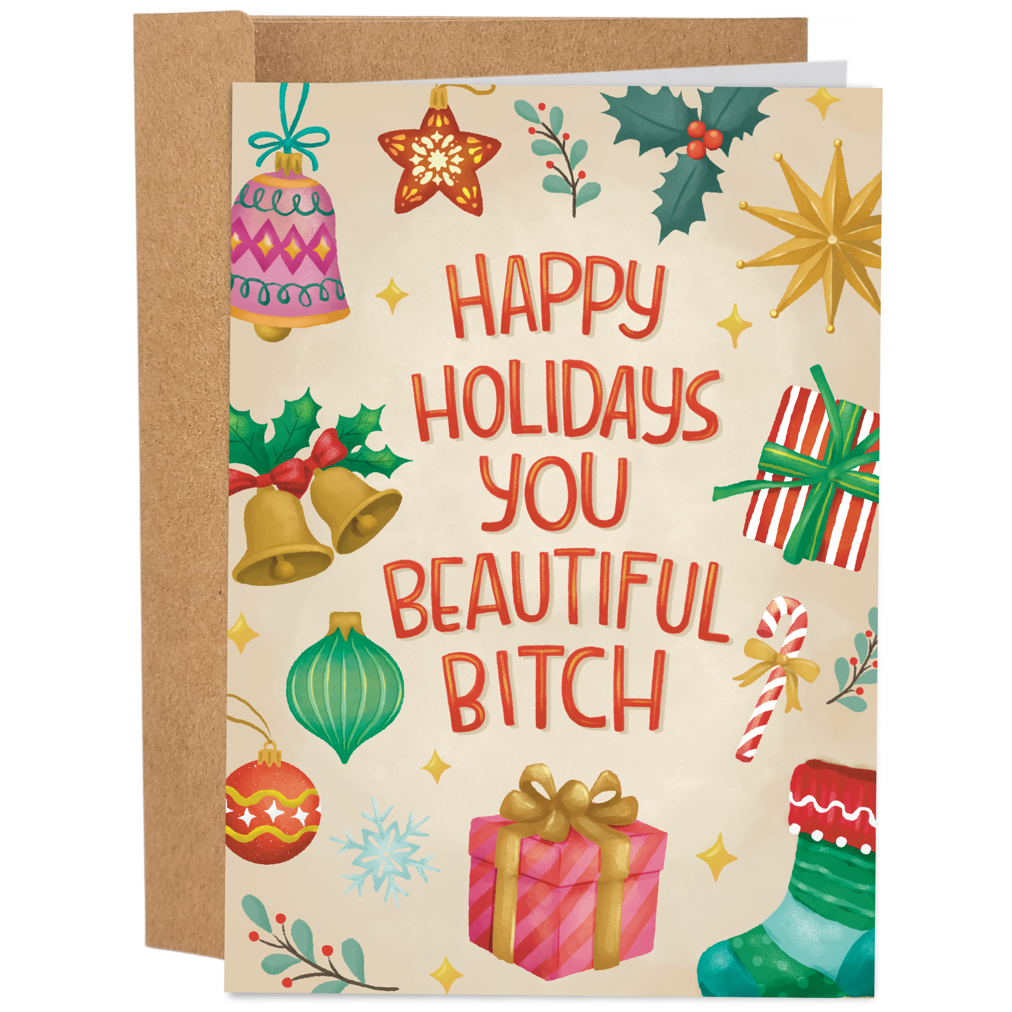 Happy Holiday Beautiful Bitch Christmas Card