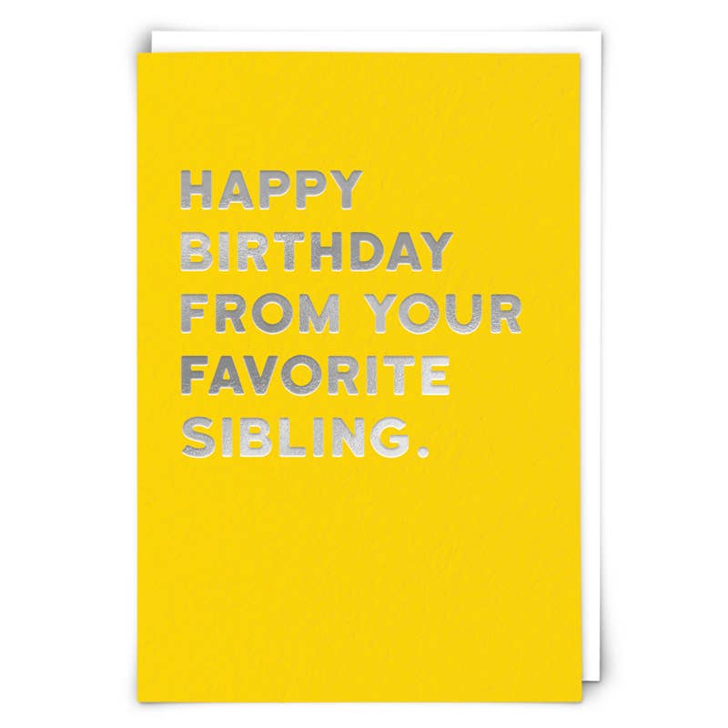 Favorite Sibling Birthday Card