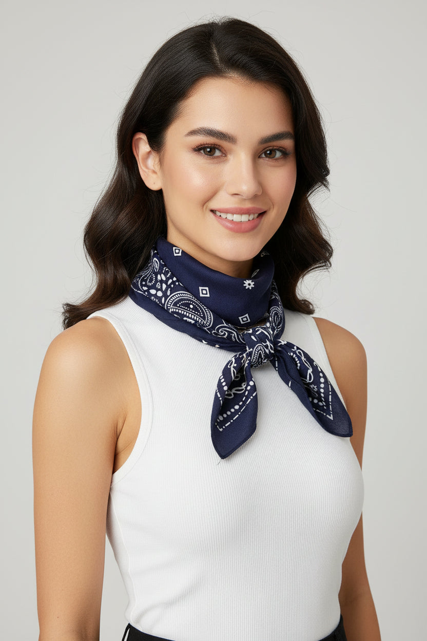Classic Crest Linen Paisley Scarf