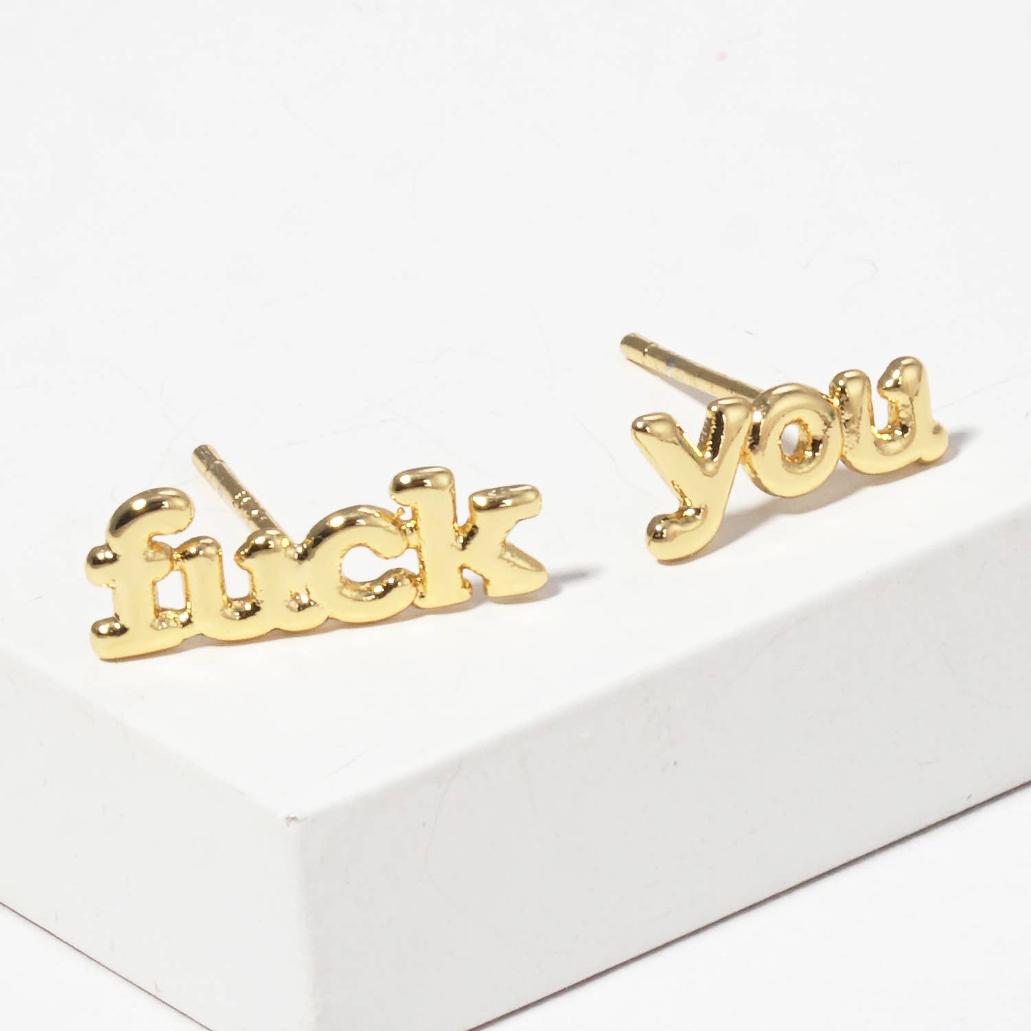 Lower Case Fuck You Post Earrings