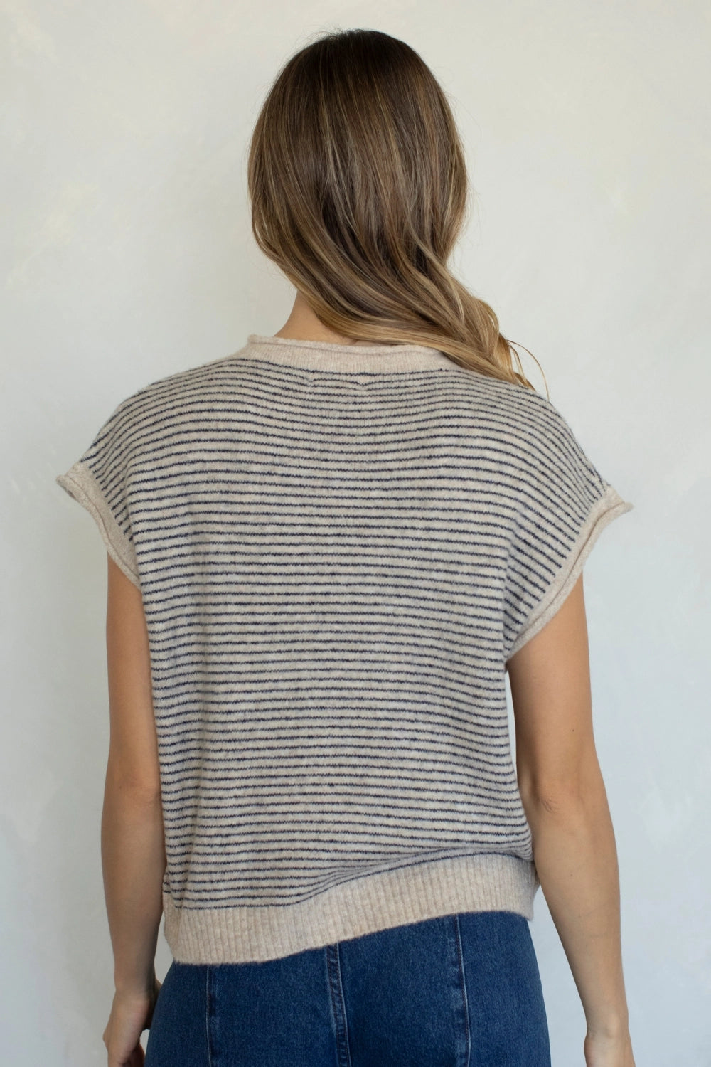 Piper Pin Stripe Cardigan Vest