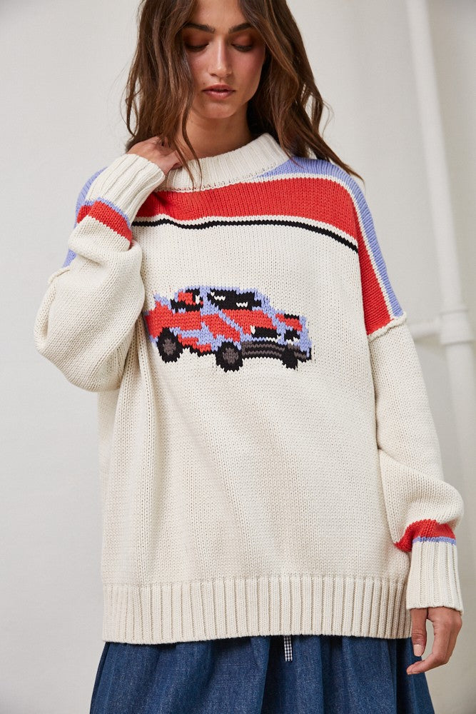 Retro Wheels Sweater