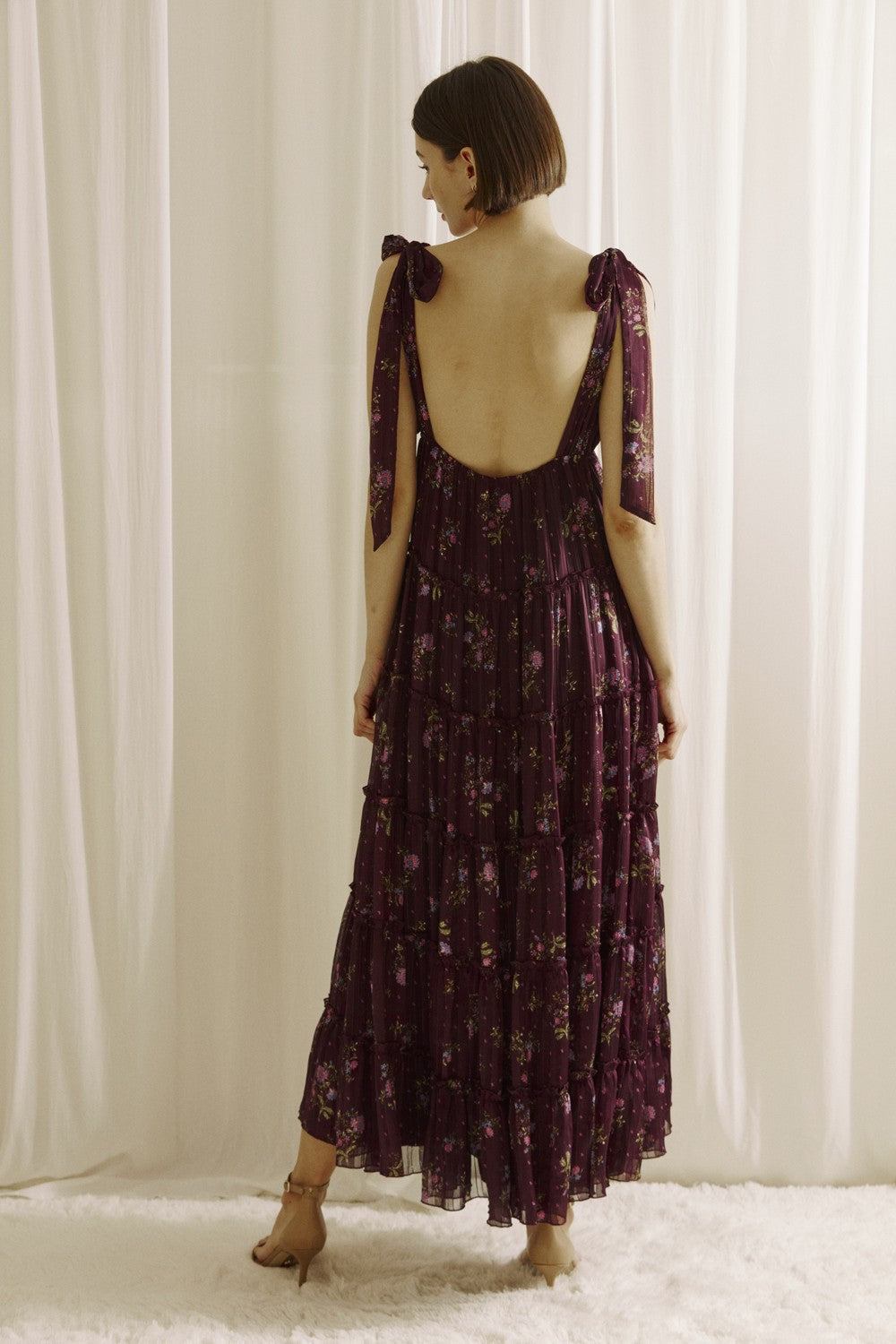 The Meadow Ruffle Midi Dress