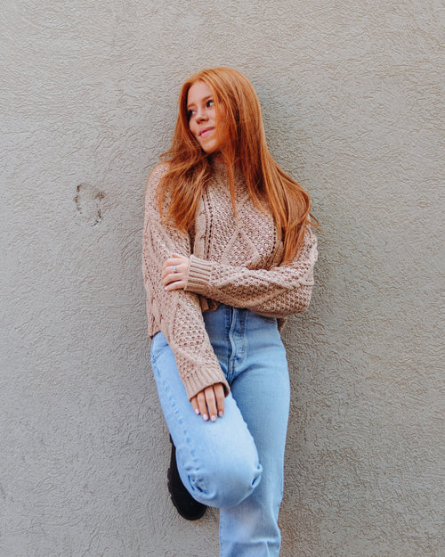 Cora Loose Fit Cable Knit Sweater Pullover