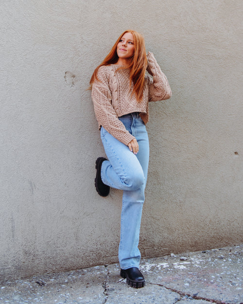 Cora Loose Fit Cable Knit Sweater Pullover