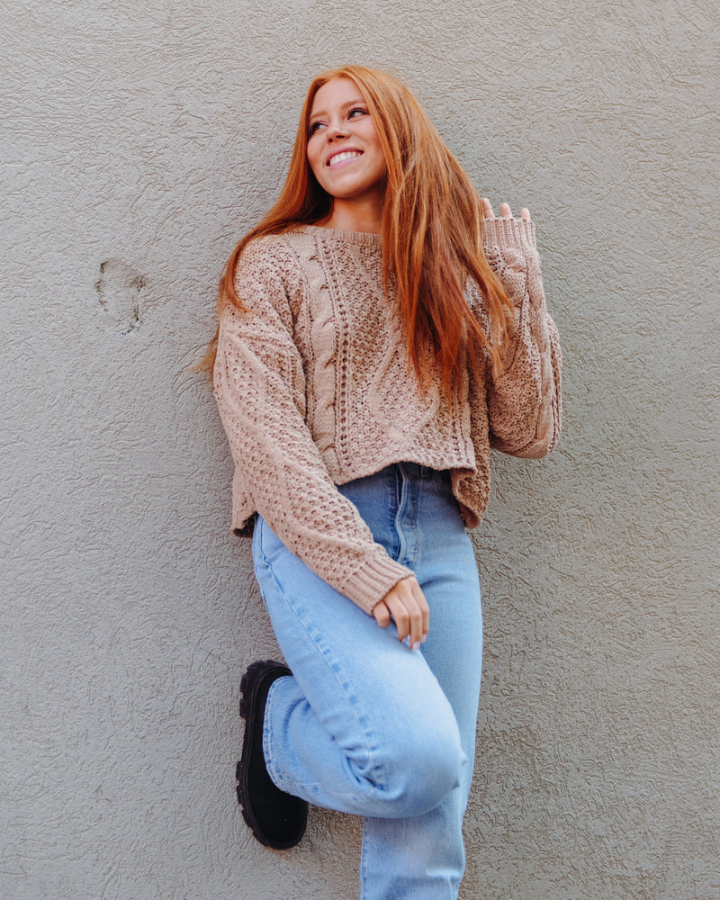 Cora Loose Fit Cable Knit Sweater