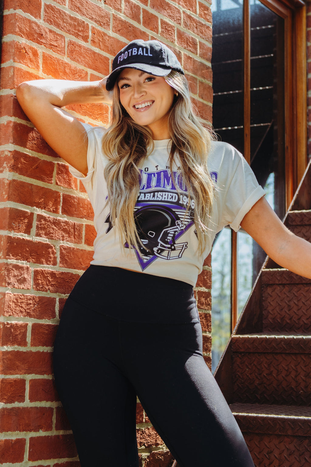 Brightside The Label Baltimore Triangle Vintage Football Tee