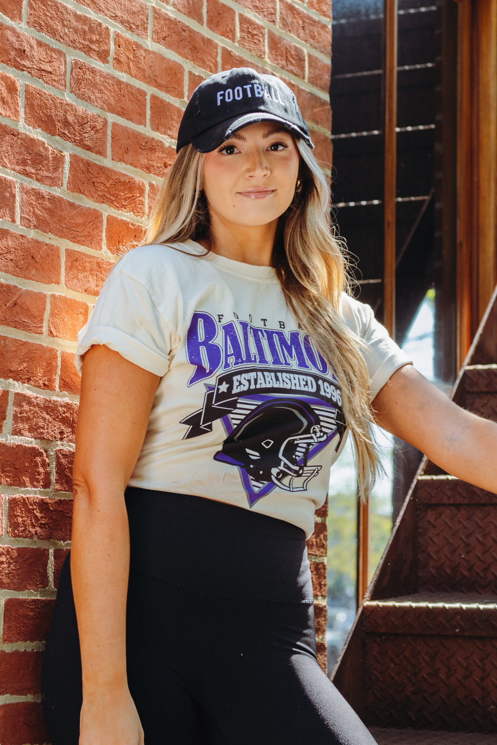 Brightside The Label Baltimore Triangle Vintage Football Tee