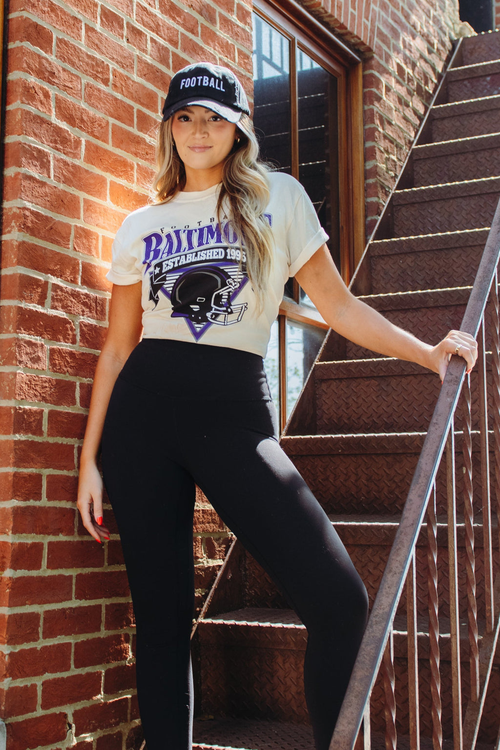 Brightside The Label Baltimore Triangle Vintage Football Tee