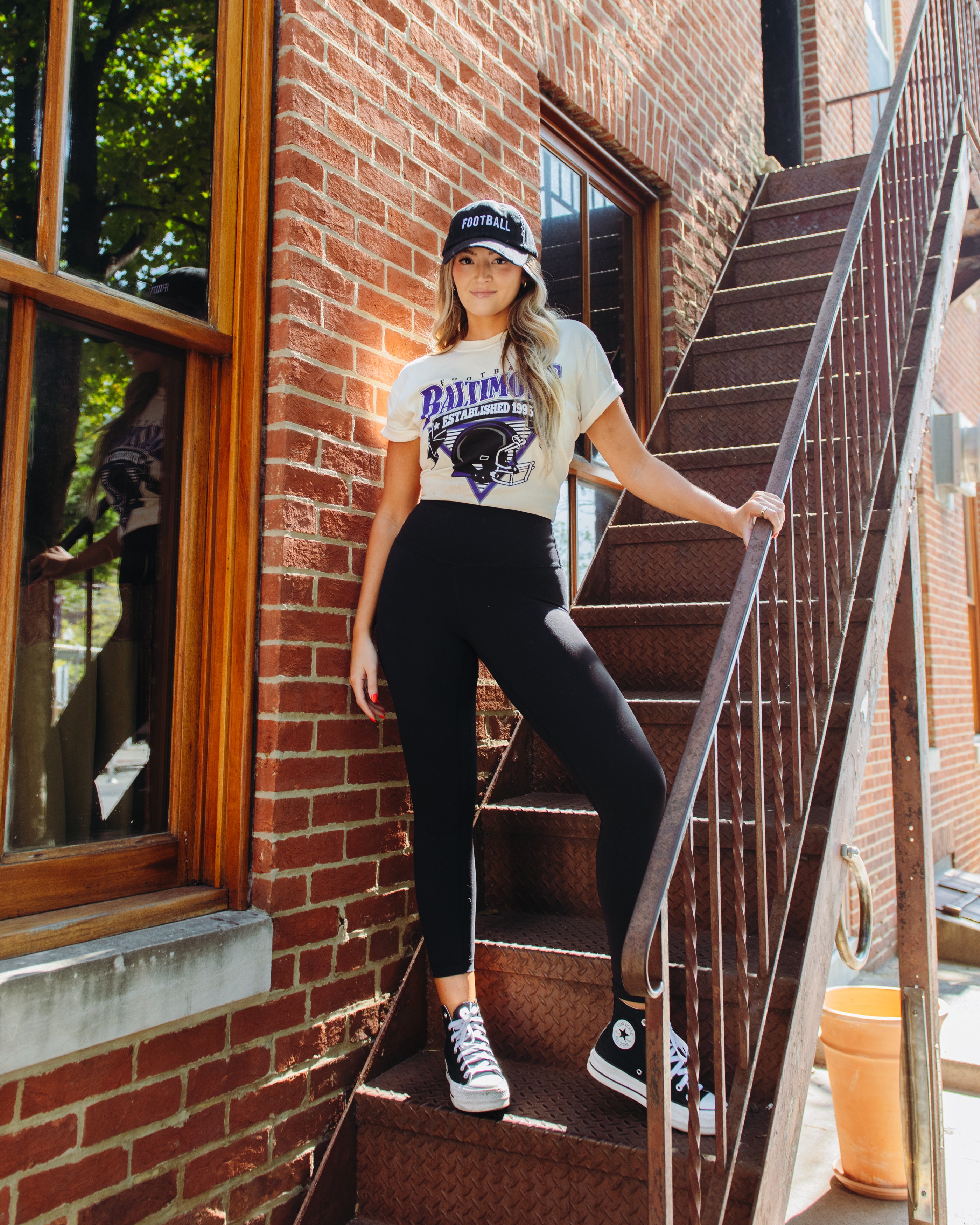 Brightside The Label Baltimore Triangle Vintage Football Tee