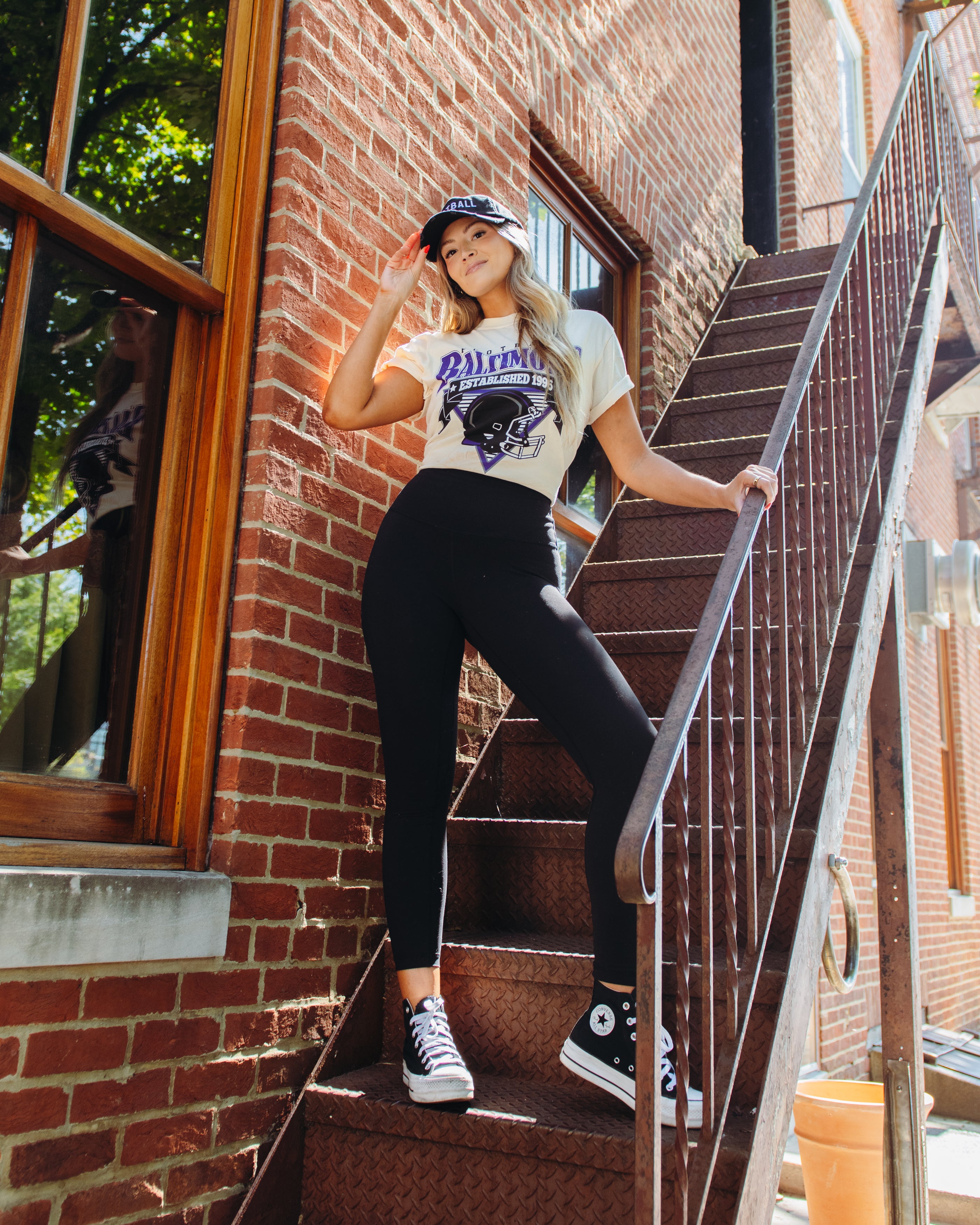 Brightside The Label Baltimore Triangle Vintage Football Tee