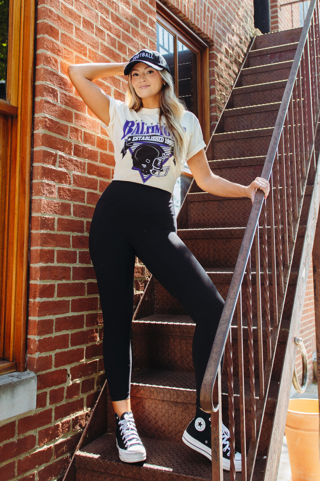 Brightside The Label Baltimore Triangle Vintage Football Tee