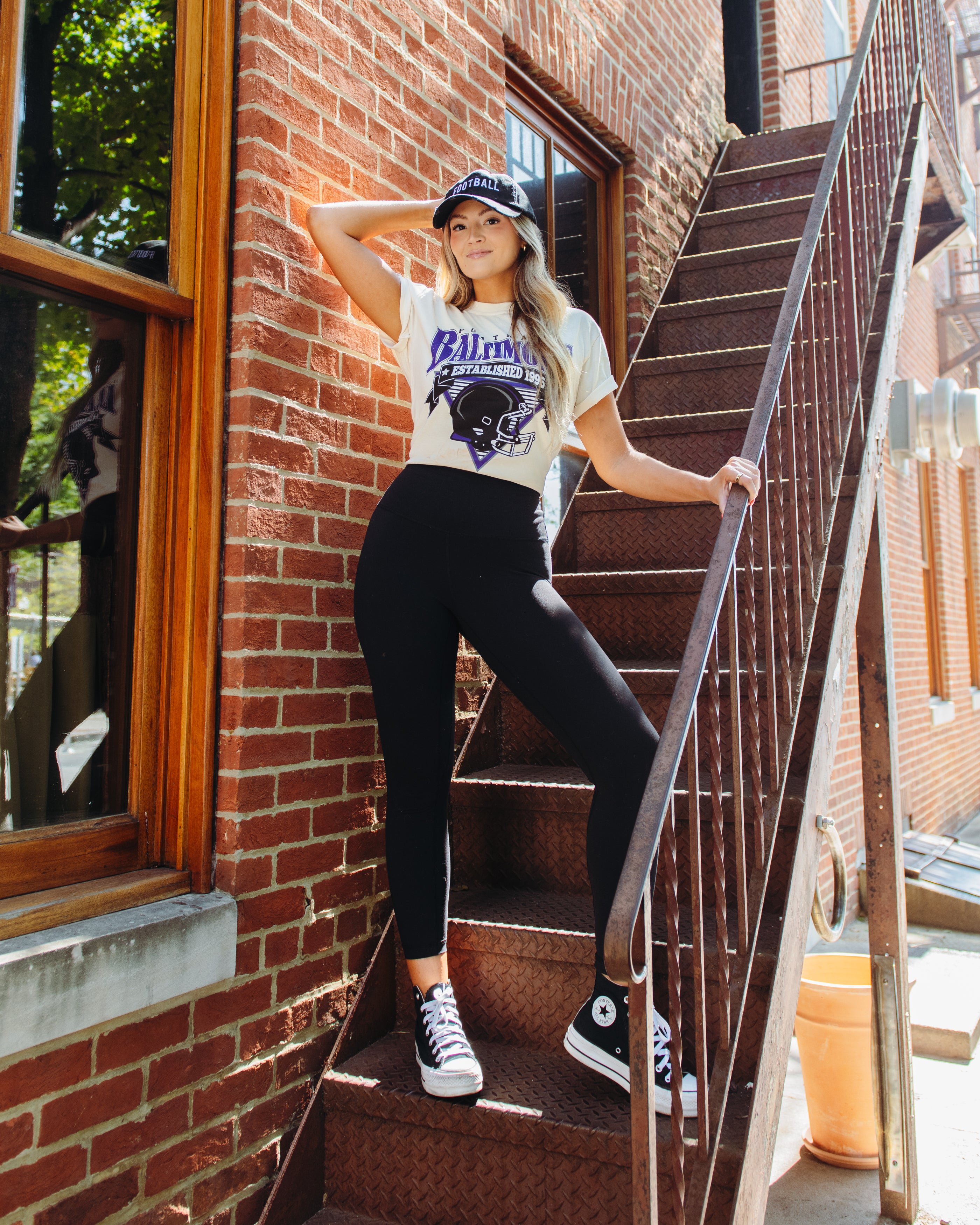 Brightside The Label Baltimore Triangle Vintage Football Tee