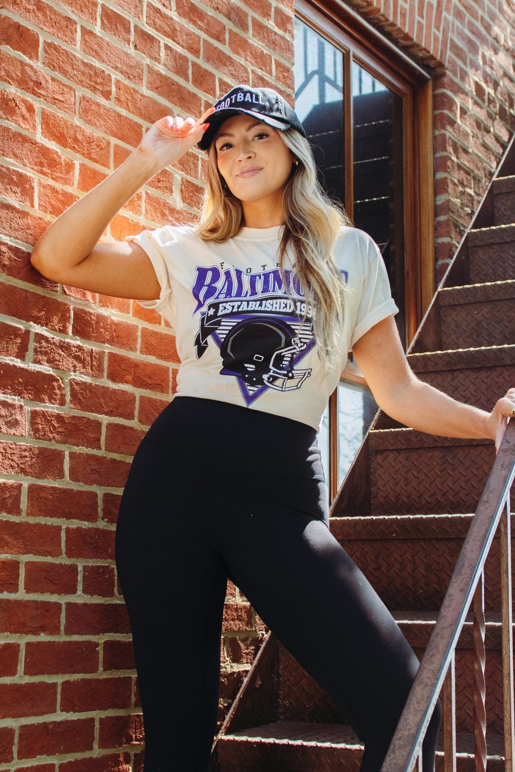 Brightside The Label Baltimore Triangle Vintage Football Tee