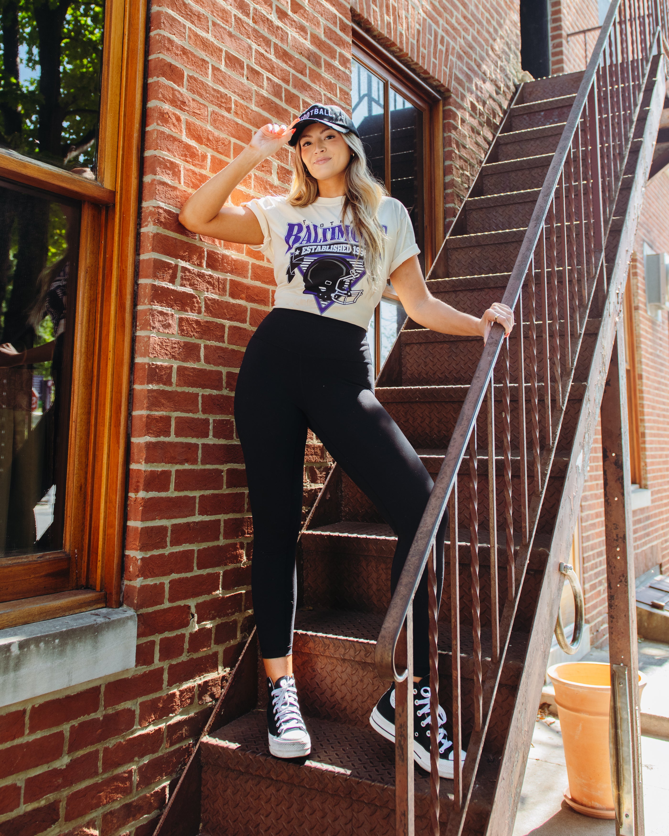Brightside The Label Baltimore Triangle Vintage Football Tee